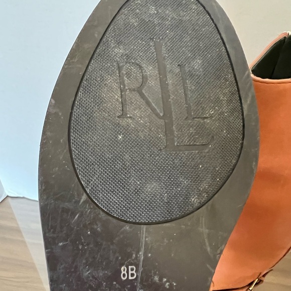 Ralph Lauren Jakayla English Tan Brown Leather Riding Boots size 8 - Picture 6 of 9